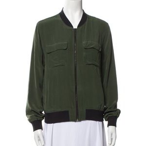 Equipment Silk Bomber Jacket Green
